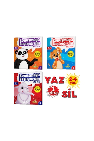Konuşmaya Başlıyorum Serisi 2-4 Yaş Yaz-Sil Kitaplar