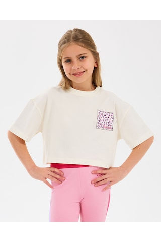 Skechers G Graphıc Tee Crop T-shirt Büyük Kız Çocuk Off White Tshirt Sk2510017-102 OFF WHITE