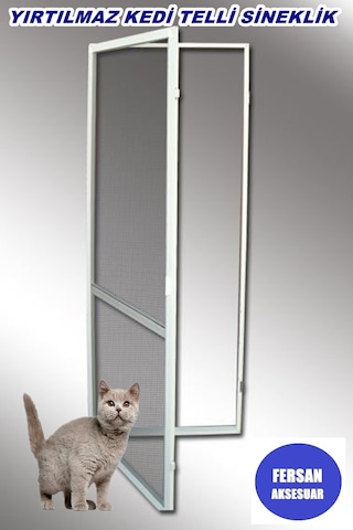 Yırtılmaz Kedi Telli Pet Tül Menteşeli Sineklik Takımı Kapı