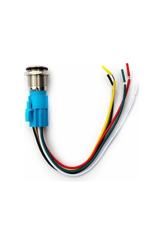 16mm Ledli Kablolu Latch Tip Metal Button 12V 16mm 1NO 1NC SPDT On Off Su Geçirmez Paslanmaz Çelik
