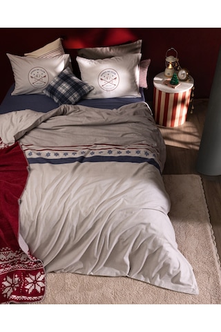 Madame Coco Fayette King Size %100 Pamuk Flanel Nevresim Takımı - Bej 8684427296479 Ekru