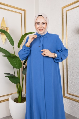 Salaş Kesim Aerobin Kumaş Ferace / Mavi - F137 Mavi