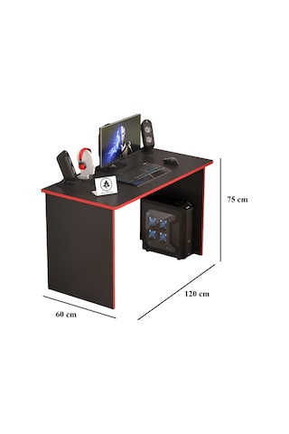 Oyuncu Masası Gamer Model Çalışma Masası Siyah-kırmızı Model Düz Model
