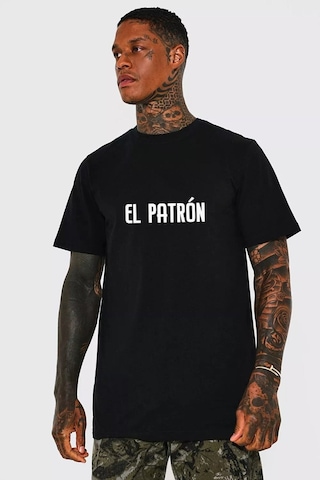 Gang Serıes Erkek Siyah Oversize Medellin Baskılı T-shirt Siyah-65748