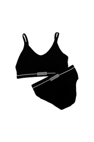 Koza Dora Model Kaşkorse Çizgili Sporcu Takım - 80343 Siyah