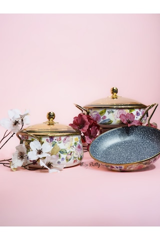 Rose Deluxe 5 Parça Granit Tencere Seti Pembe