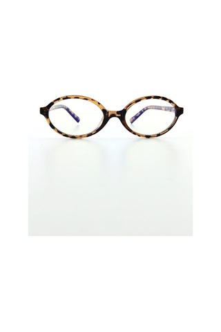 Stil Gözlük Metal Aksesuarlı Leopar Desenli Elips Gözlük Mavi Işık Korumalı Ce Belgeli Kahverengi