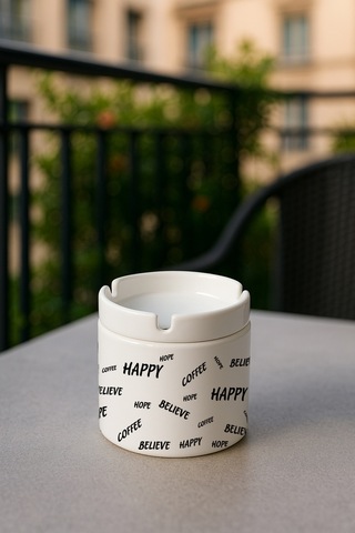 Porselen Baskılı Küllük - Believe