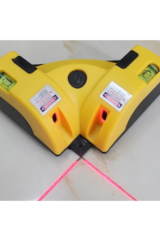Dik Açı 90 Derece Lazer Seviyesi Çapraz Çizgi Fayans Tesviye Lazer Işını Ölçüm Aracı