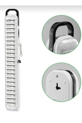 63 Ledli Çekmeli Ipli Fener Şarjlı Işıldak 2 Kademeli Aydınlatma Kamp El Feneri Beyaz