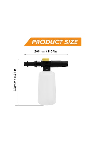 Gajeena Karcher K Serisi K2-k7 Uyumlu 750ml Köpük Spreyi - Konsantrasyon Ve Genişlik Ayarlı, 60-160 Bar Basınç Aralığı