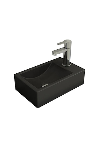 Bocchi Milano Dar Sağ Lavabo 37 CM Mat Antrasit 1419-020-0126