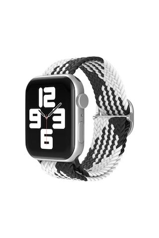 Watch 20mm Uyumlu Star Kordon - Siyah-beyaz