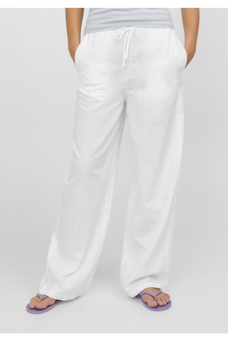 Jack & Jones Kadın Rahat Kalıp Keten Pantolon - Flora 12249649 White Bej
