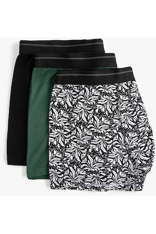 Koton 3'Lü Boxer Seti Çiçekli Baskılı Çok Renkli Siyah 4Slm90020Mk Siyah