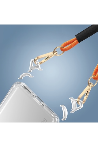 Xiaomi Redmi Note 14 Pro 5g Kılıf Airbagli Takılabilir Askı Aparatlı Zore Snap Silikon Kapak Seffaf