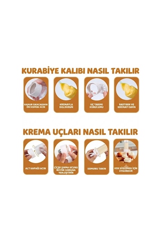 Mucit Home Pratik Kurabiye Ve Bisküvi Yapma Makinesi 18 Parça Krema, Kurabiye Pasta Şekillendirici Pompa Seti