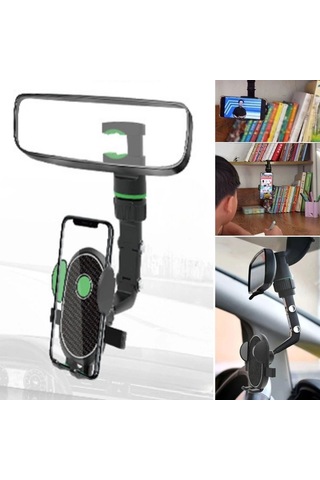 Dikiz Aynasına Takılabilen Eklemli Telefon Tutucu Aparat Çok Renkli
