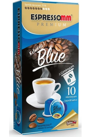 Espressomm® Premium Blue Alüminyum Kapsül Kahve Kafeinsiz 10 Adet