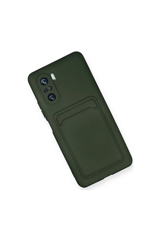 Newface - 397 - Xiaomi Mi 11i Kılıf Kelvin Kartvizitli Silikon - - Csmo-tex - Koyu Yeşil