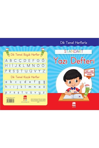 2021 Yeni Müfredat Dik Temel Harfler Renkli Yazı Defteri 3 Adet