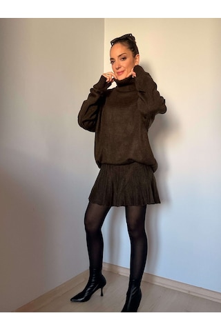 Ali Butik Acı Kahve Balıkçı Yaka Triko Takım Kahve