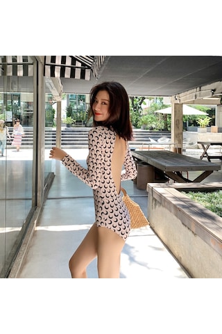 Tcherchi Kadın Peri Tarzı Tek Parça Mayosu Bej