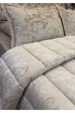 Home Kadife Confort 6 Parça Çift Kişilik 230 X 240 Uyku Seti Krem