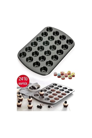 Teflon Muffin Kalıbı Kek Kalıbı 24 Lü