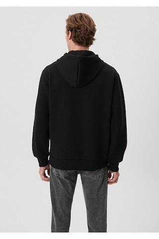 Mavi - Mavi Logo Baskılı Fermuarlı Siyah Sweatshirt 0611715-900 Siyah