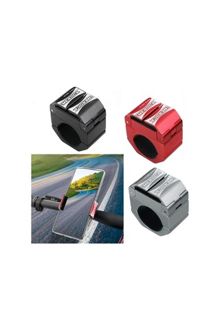 Ebitda Halka Şekilli Alüminyum Bisiklet Telefon Tutucusu, Kırmızı, Motosiklet Navigasyon Braketi Kırmızı