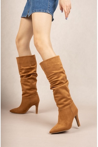 Gimer - 10 Punt Taba Süet Çizme - Cng220702G Taba