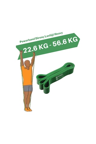 Powerband Direnç Lastiği ve Egzersiz Bandı Yeşil Heavy Yeşil