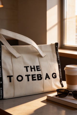 Ents Krem Kanvas Kadın Tote Bag Büyük Boy Günlük Omuz Ve Plaj Çantası beyaz