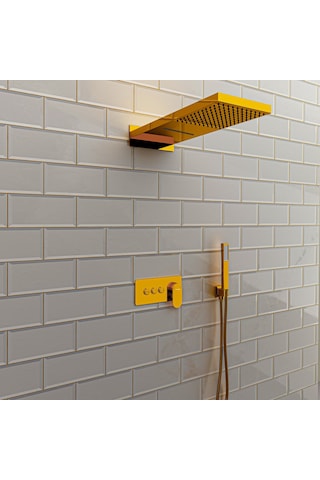 Fause Fau110-G Ankastre Comfort Panel Şelale Duş Seti Altın