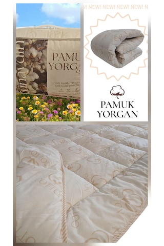 Günaydın Pamuk Yorgan , Pamuk Kumaş Yıkanabilir Doğal , 1.kalite , Lüx ,tek Beyaz