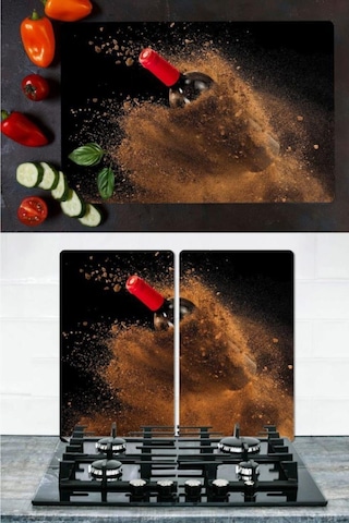 Takım Halinde Kum Şarabı 20x30 cm Kesme Tablası ve 60x52cm Cam Oc
