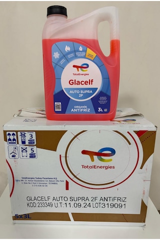 Total Glacelf 2 F Supra Organik Kırmızı Antifriz 3 Lt X 5 Adet