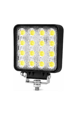 16 Led Kare Çalışma Lambası 12v-24v Ip67 Su Geçirmez Yüksek Güçlü Off Road Projektör