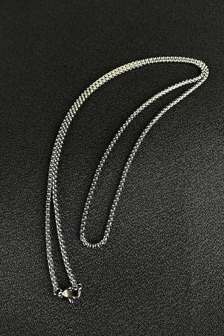 Örgü Zincir Model Şık 65Cm Uzunluk Gümüş Renk 316L Çelik Kolye (507253441)