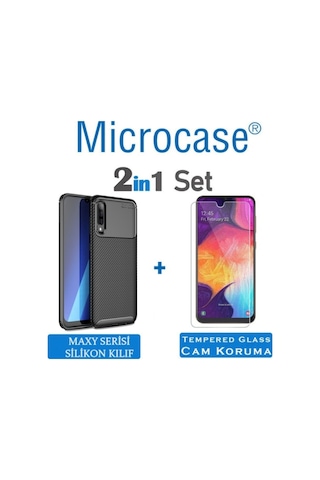 Samsung Uyumlu Galaxy A50 Maxy Serisi Silikon Kilif + Cam (Seçin) 333206068