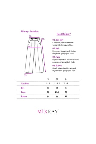 Mixray 4629 Kadın Bol Paça Yüksek Bel Viskon Palazzo Pantolon Gri