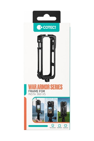 War Armor Series Insta360 X5 Uyumlu Koruyucu Çerçeve Kamera Kafesi Siyah