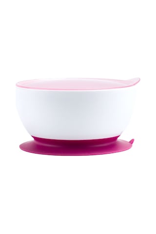 Sones Bebek Tamamlayıcı Gıda Kabı Kapaklı Bebek Beslenme Sofra Takımı Vakumlu Kase Kırmızı