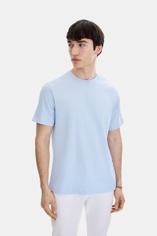 Backandbond Mavi Regular Fit Örme Bisiklet Yaka Tişört