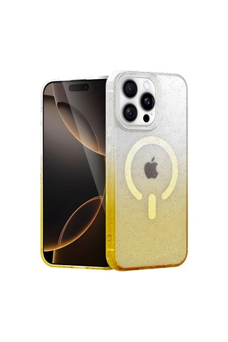 Apple Apple iPhone Uyumlu 14 Pro Pummel Shiny Magsafe Kapak - Gold