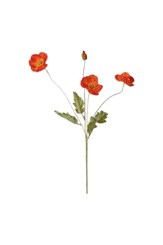 Yapay Çiçek Gelincik Çiçeği Kırmızı Renk 3 Çiçek 1 Tomurcuk 59cm