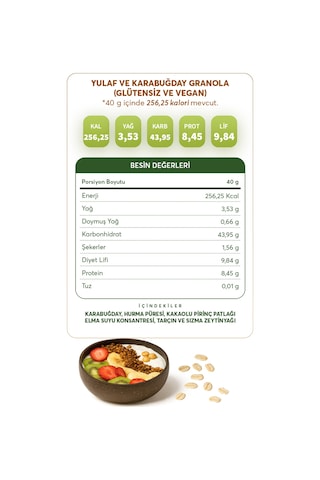 Glutensiz Fabrika Glutensiz Fabrika Yulaf Karabuğday Granola 300 G