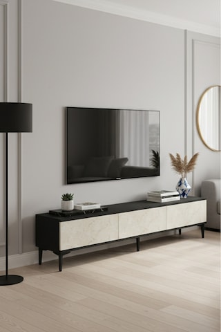 Tsa1899b Aplos Tv Stand, Tv Sehpası Beyaz 180cm