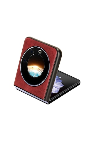Tecno Phantom V Flip Deri Desenli Plastik Kılıf-al3156